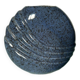 Vase lentille en grès bleu