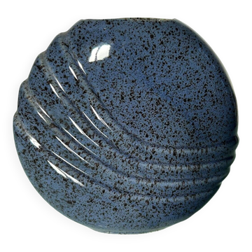 Vase lentille en grès bleu