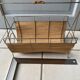 Vintage 1960s magazine rack / newspaper basket, brass & bamboo frame