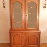 2-part cherry wood bookcase