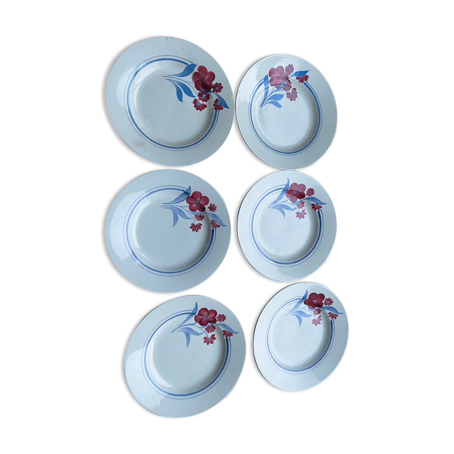 6 flat plates porcelain from Gien