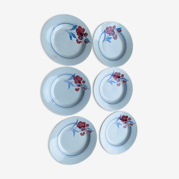 6 assiettes plates porcelaine de Gien