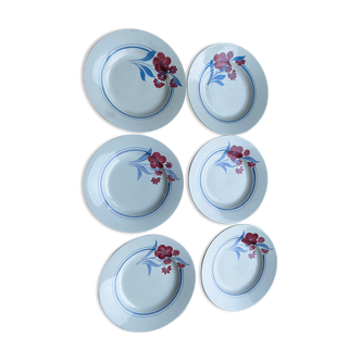 6 flat plates porcelain from Gien