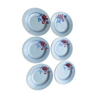 6 assiettes plates porcelaine de Gien