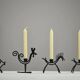 Set of 6 Black Metal Farm Animal Candleholders — Gunnar Ander for Ystad-Metall, Sweden, 1960s