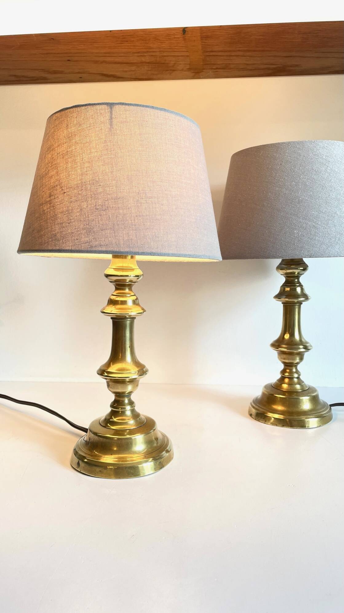 Lamp chic old solid brass candle holder
