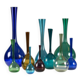 Arthur Percy for Gullaskruf — set of 10 coloured glass bulb vases