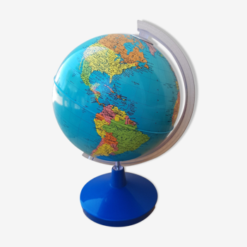 Globe terrestre mappemonde vintage 1980