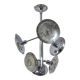 Esperia chandelier 1970s, chrome and Murano glass, 6 arms adjustable