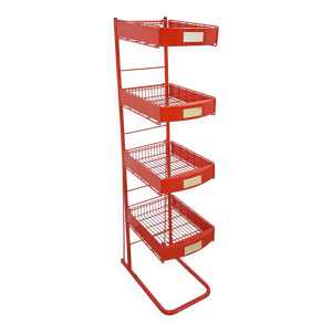 Etagère rouge en métal