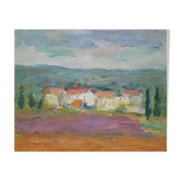 Peinture de Nagao Usui "Les maisons"