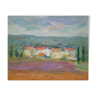 Painting by Nagao Usui "The Houses"