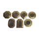 Set of 7 vintage Moroccan openwork brass mirrors