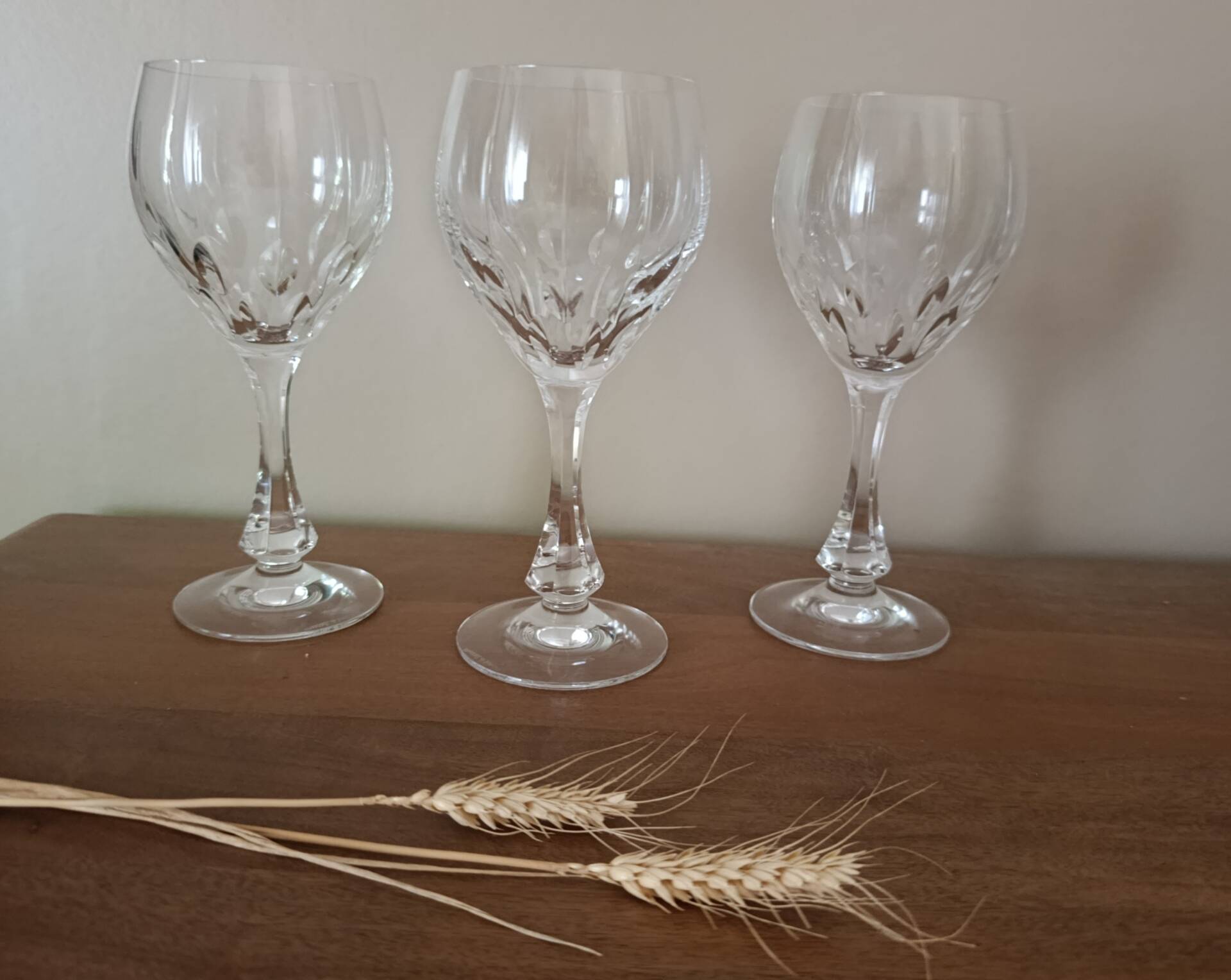 3 crystal stem glasses | Lorraine craftsmanship