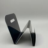 Vintage corrugated black thermoformed plastic magazine rack – 1970s