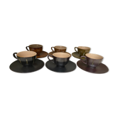 Set of 6 cups in multicolored sandstone