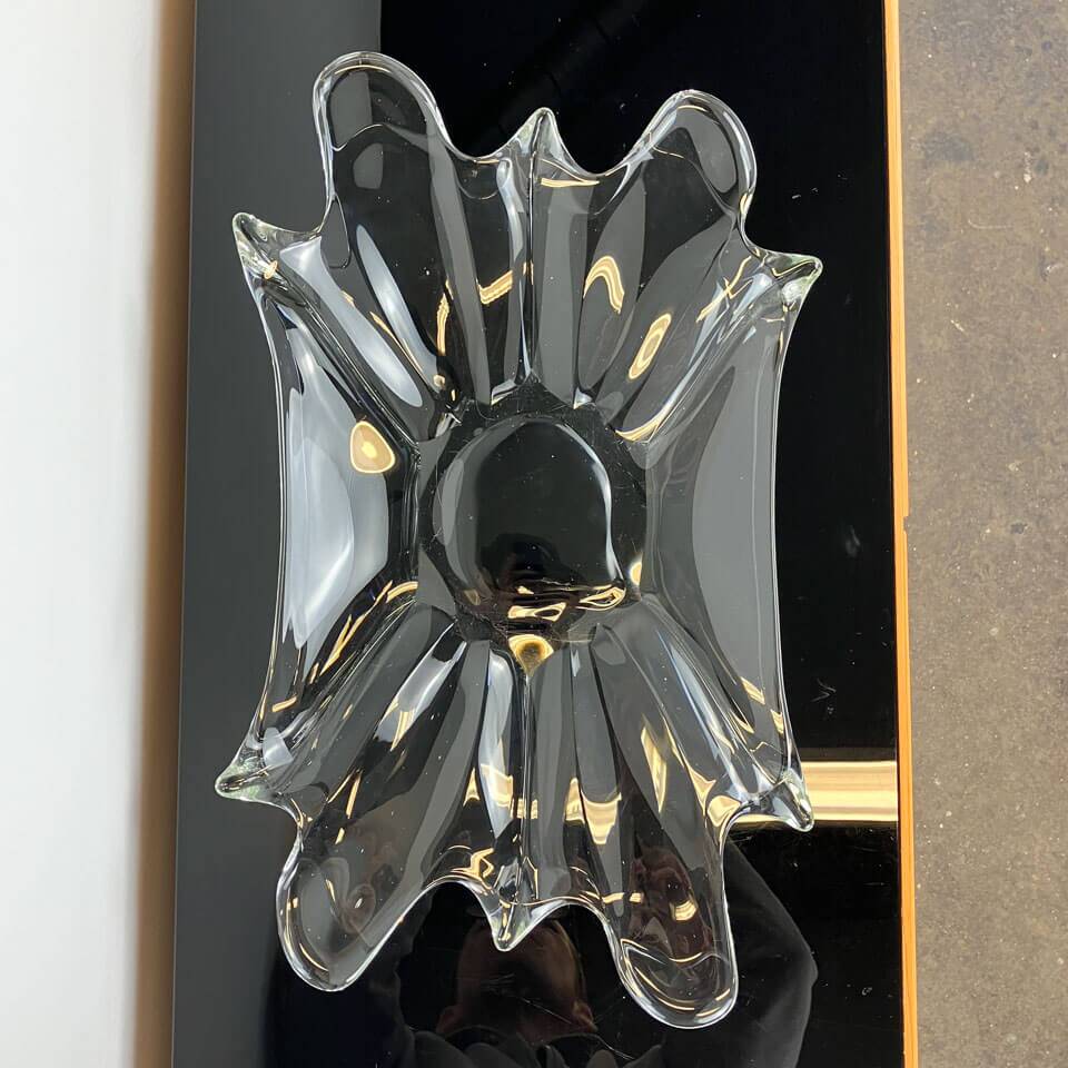 Vintage glass bowl, handmade, 70s