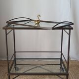 Vintage metal and glass server