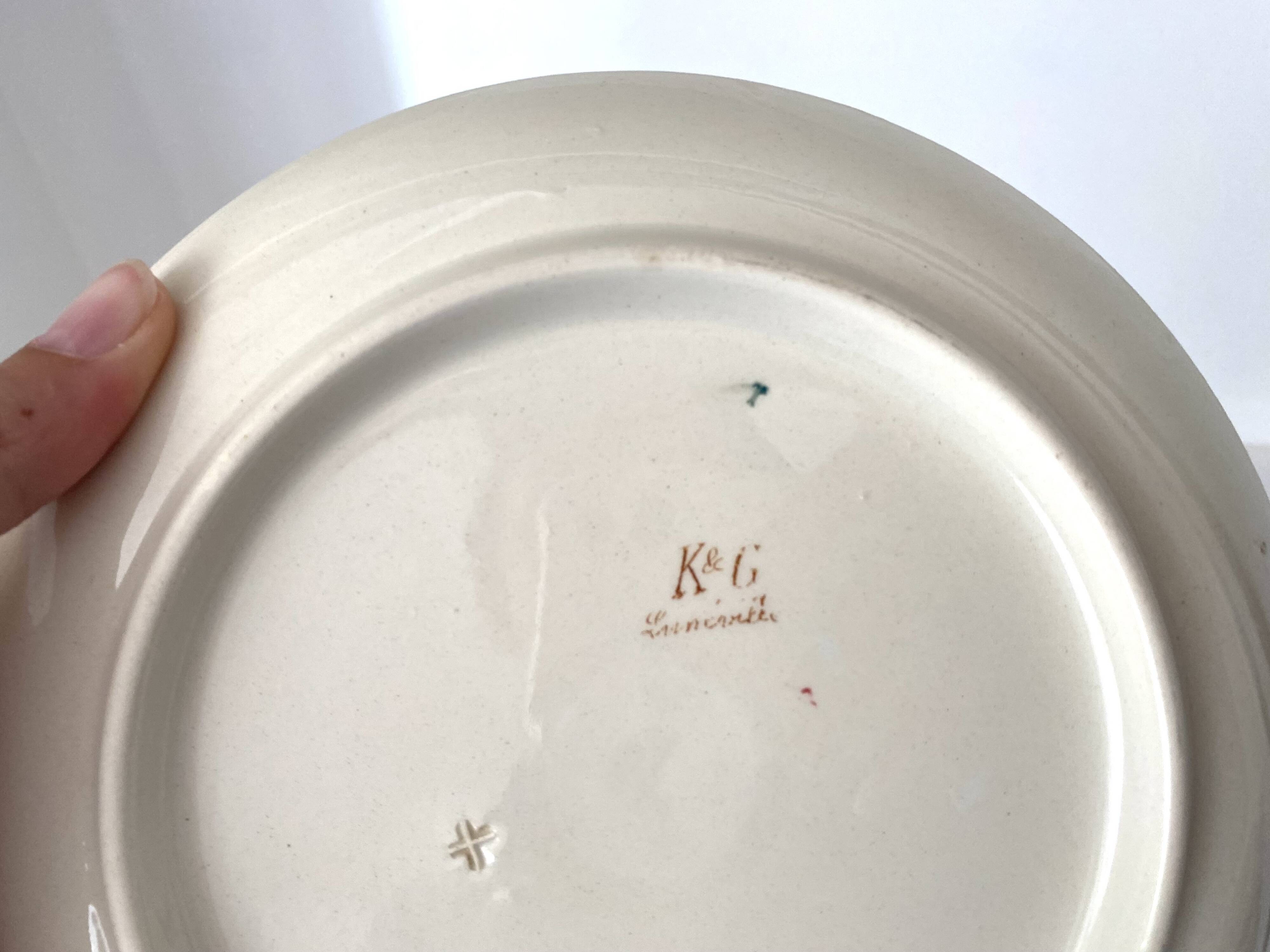 Set of 9 dessert plates "A la Samaritaine" K&G Lunéville 1900, art nouveau service