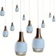 Vintage space age copper and opaline hanging lamp