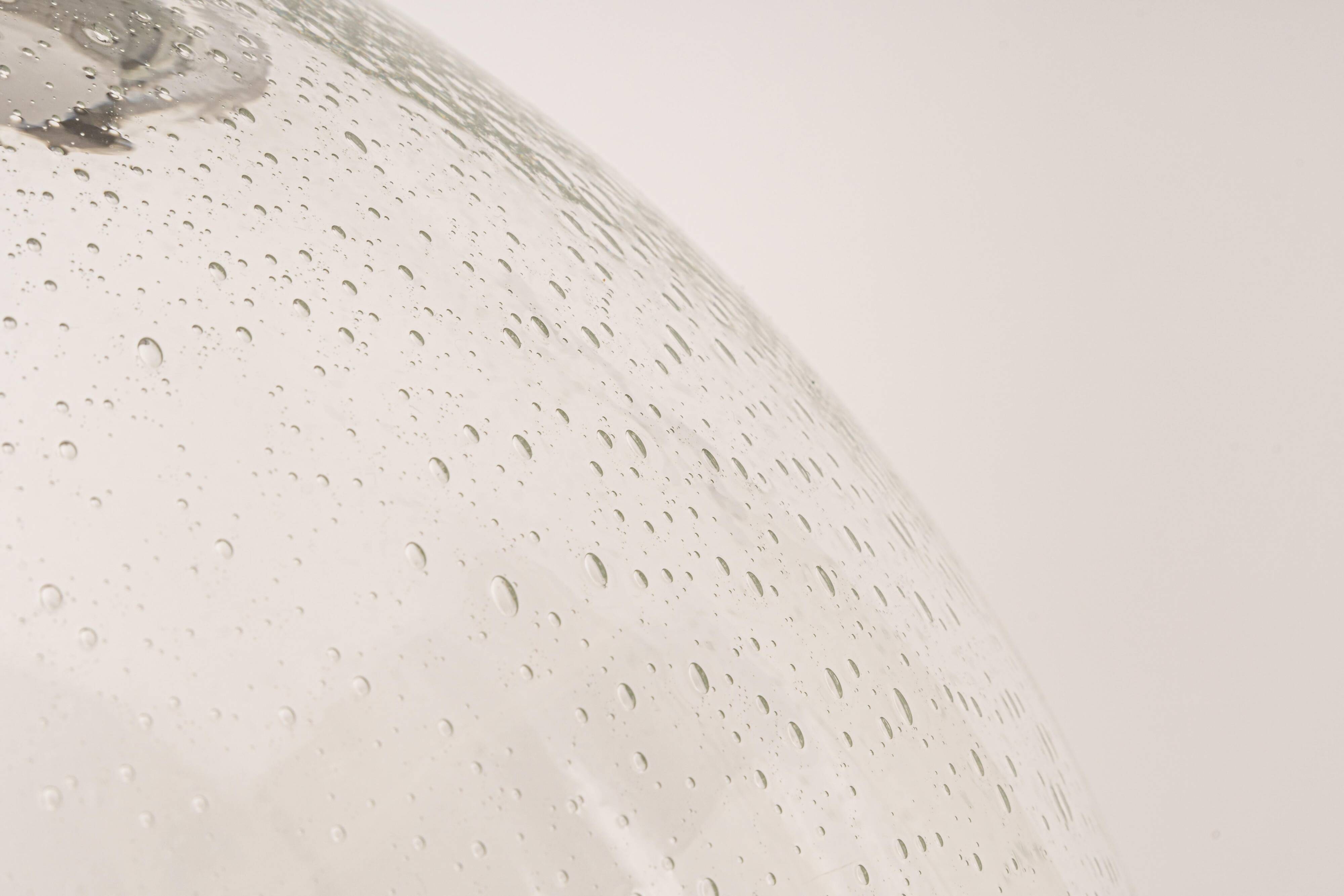 clear glass ball pendant chrome Limburg, Germany, 1970s