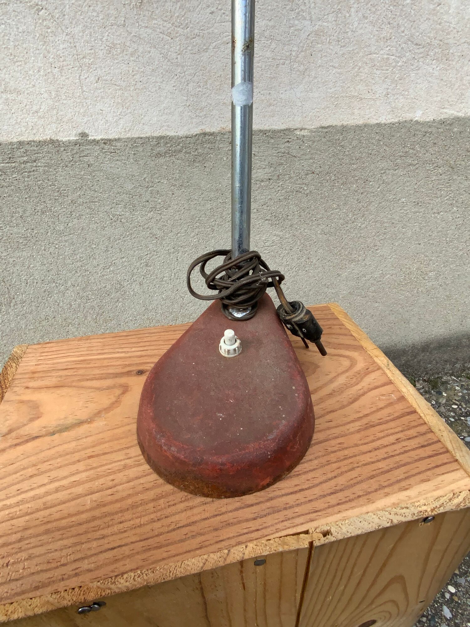Vintage desk lamp 1950 Aluminor France red metal