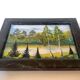 Petit tableau paysage de forêt marbre russe
