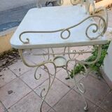 Wrought iron dressing table with marble top