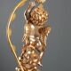 Pair of antique candelabra in carved and gilded wood, Italy, 20th century