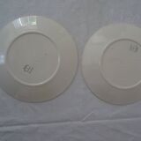 2 Old earthenware dinner plates 2263 Badonviller empire green PARIS
