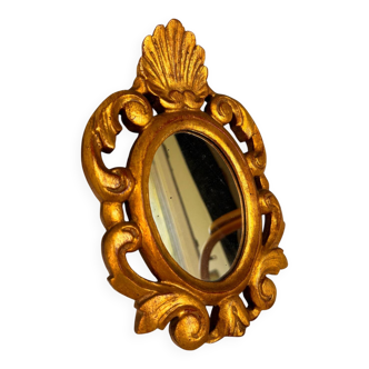 Miroir vintage en bois doré