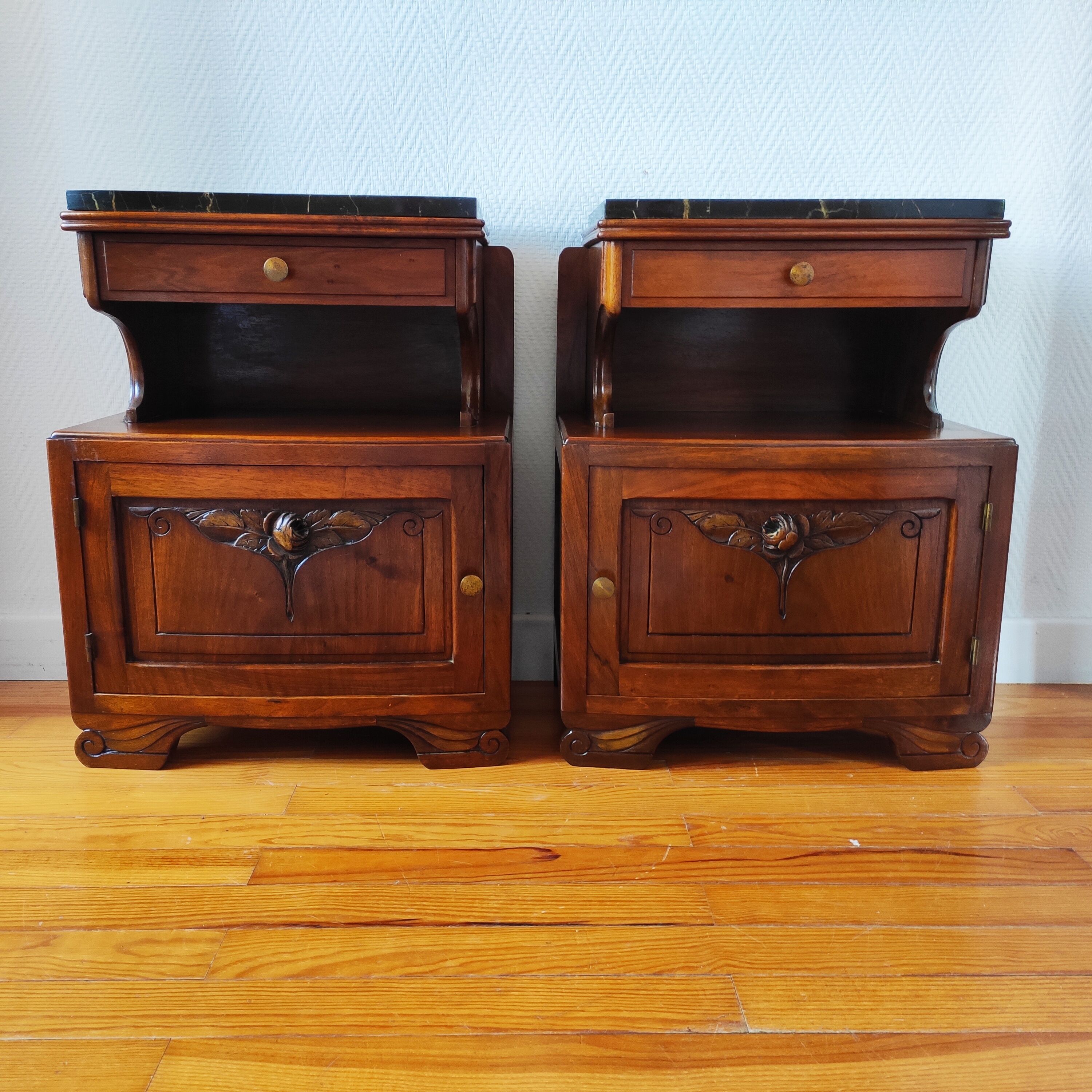 Pair of art deco bedside tables