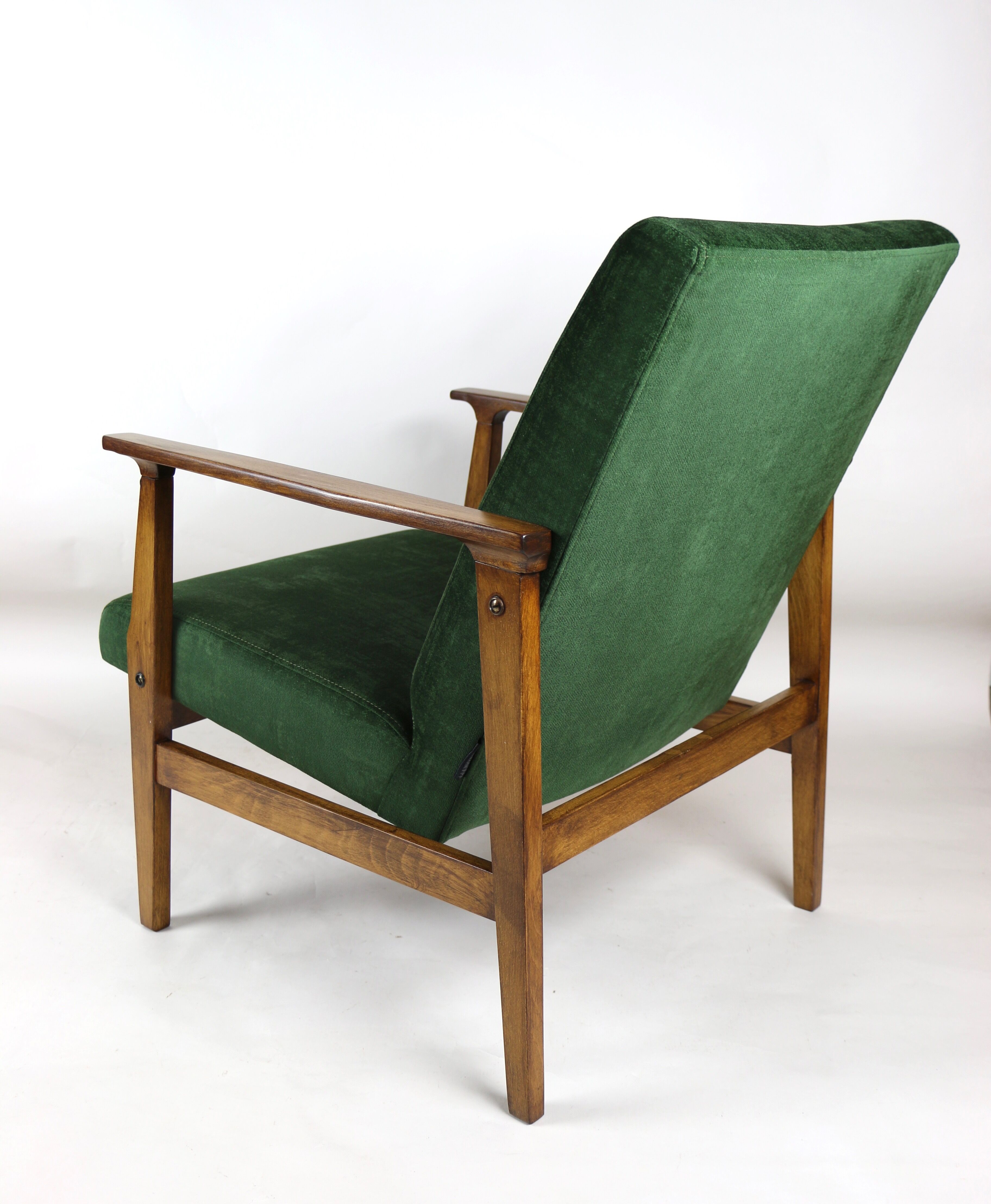 Vintage green velvet lounge chair, 1970s