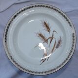 10 Hollow plates wheat pattern - gold edged - pl -porcelain vintage