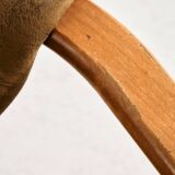 Fauteuil en hêtre et cuir, 1970