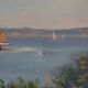 Vue sur l'île aux moines de Lucien Ferriot  huile sur toile