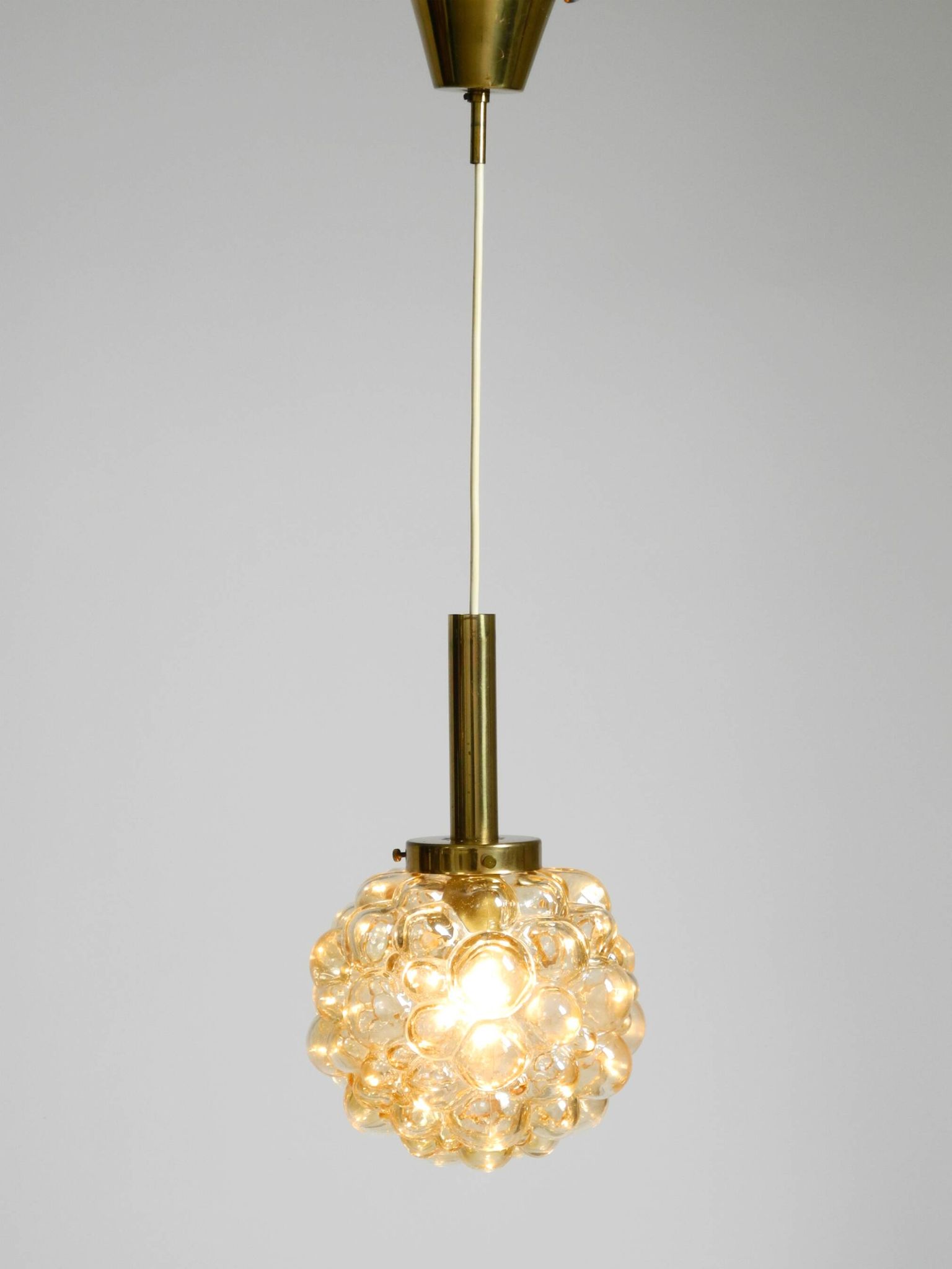 Original glass bubble pendant lamp from the 1960s | Manufactured by Limburg