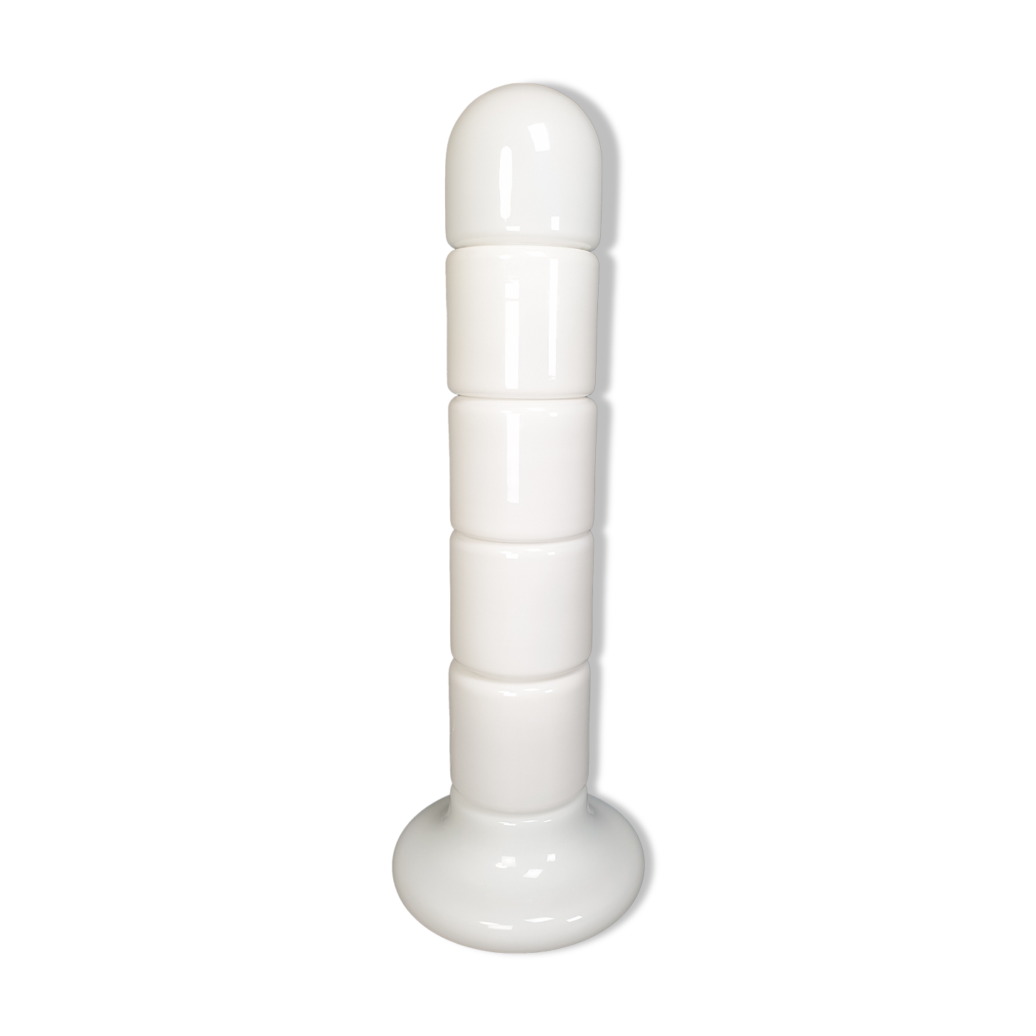 Italian opaline glass zea floor lamp by Salocchi for Lumenform, 1970s