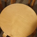 Set of 5 stools pilable beech wood and multiplies /80