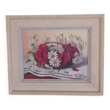 oil on panel bouquet of poppies and daisies Ernesto Valls