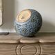 Vase Mougin blue flower and vegetal motif