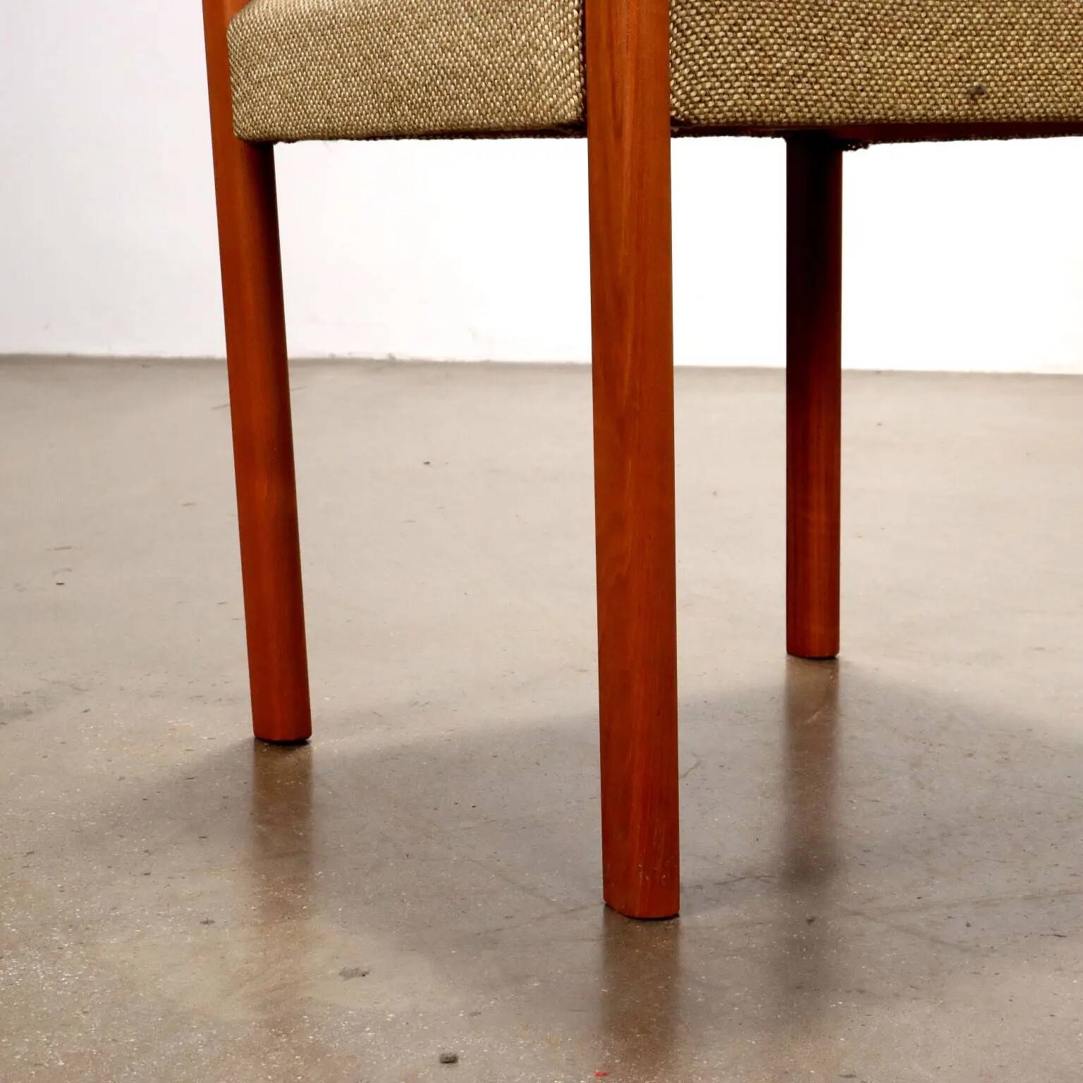 Chaises de salle à manger vintage en teck et tissu Danemark années 1960