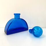 Grand flacon / vase / carafe en verre bleu cobalt