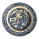 Antique Early Staffordshire Stone China Blue Willow Pattern Plate / Made in England