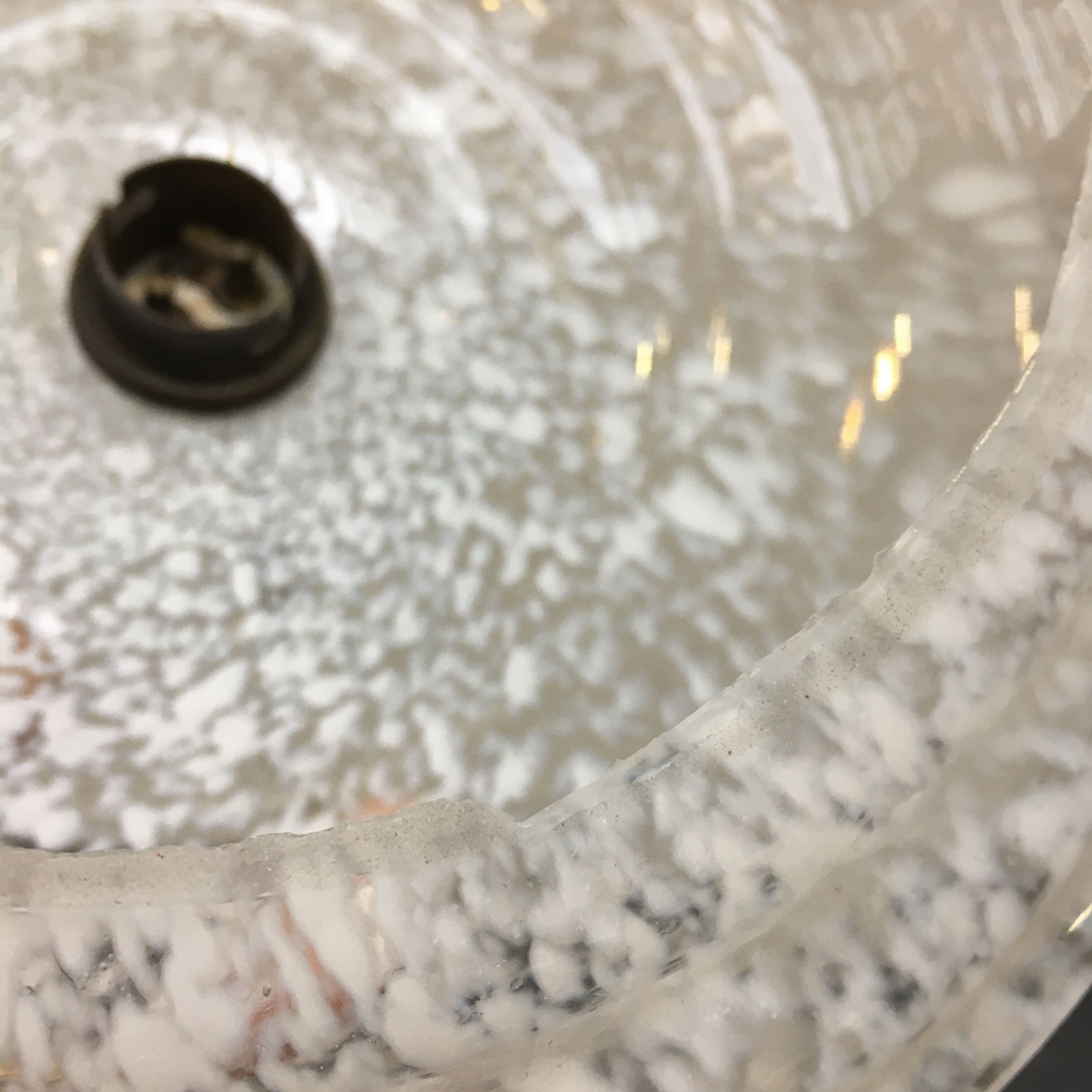 Pair of art deco suspensions in white Clichy glass