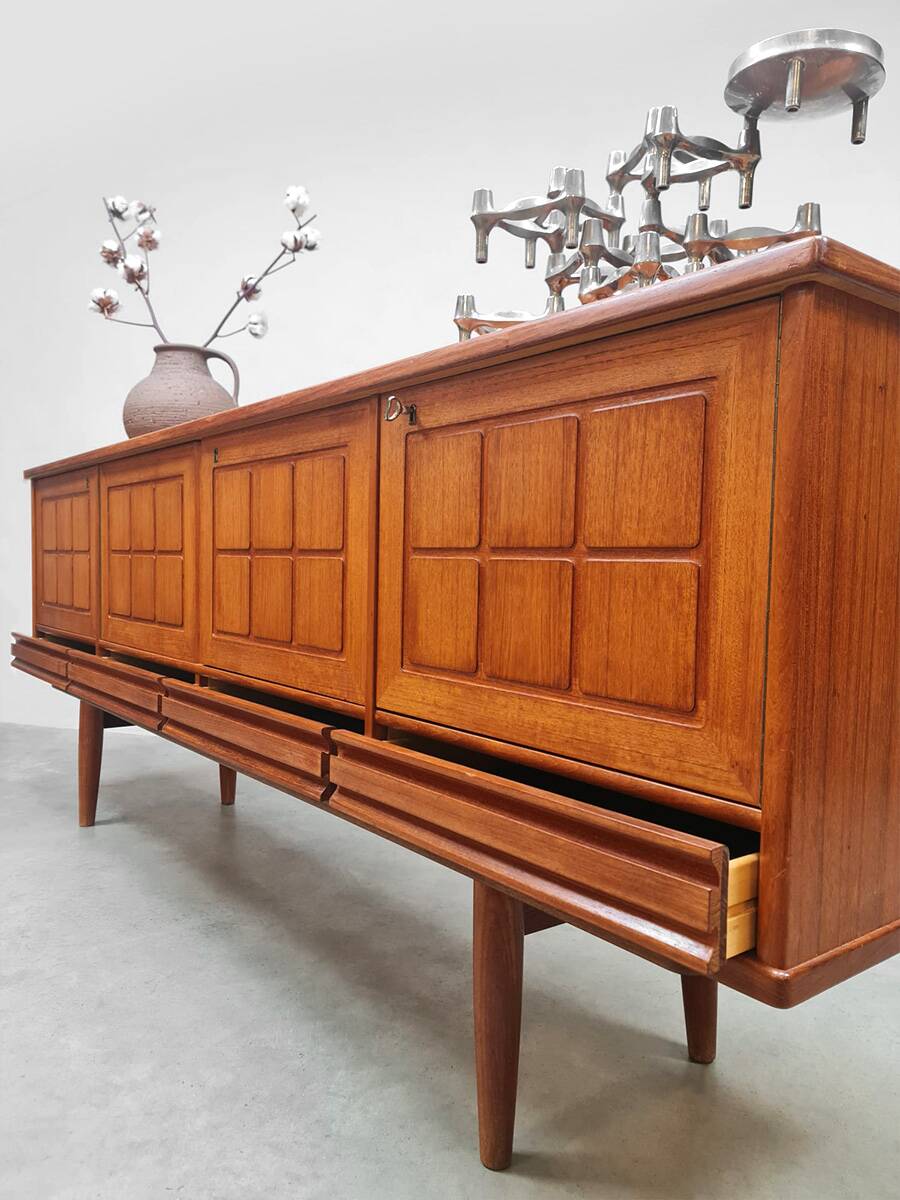 Midcentury Scandinavian sideboard vintage credenza 1960s