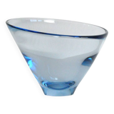 Hand blown Aqua blue glass bowl by Per Lütken for Holmegaard