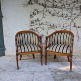 Paire de fauteuils "col de cygne"