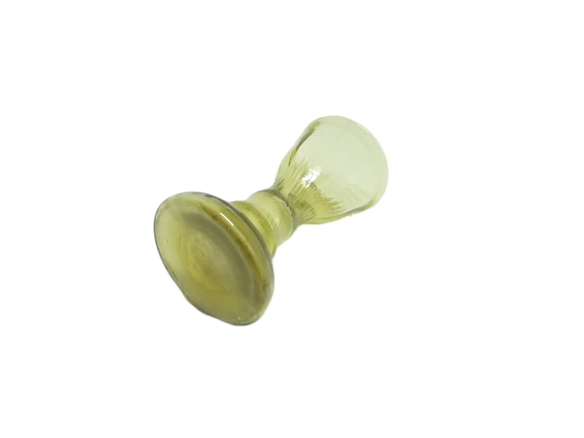 Mid-century modern vase, olive glass, Poland, 1970s.