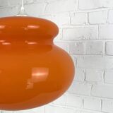 Vintage Space Age Orange Glass Pendant Light
